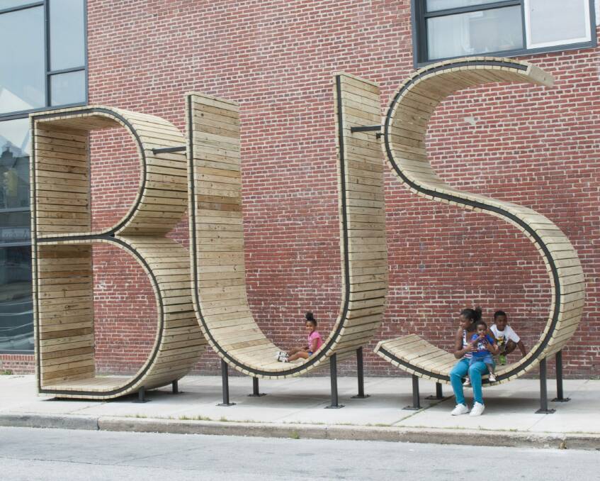 Not much shelter: Witty Baltimore bus stop designed by Mmmm.