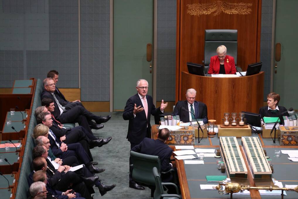 Malcolm Turnbull speaks during a condolence motion for former prime minister Gough Whitlam. Photo: Andrew Meares