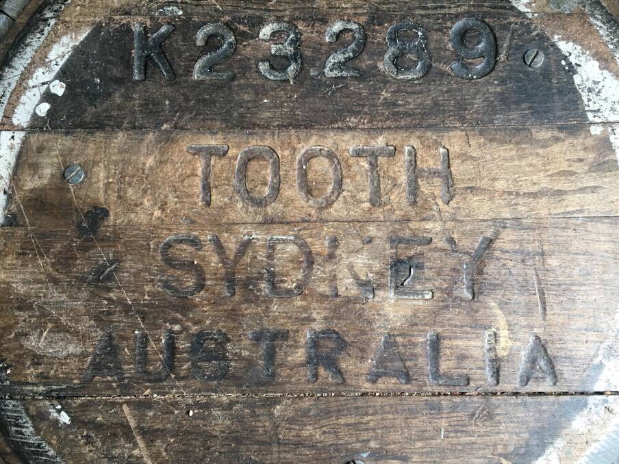 Historic beer barrel table at The Sir George. Photo: Tim The Yowie Man