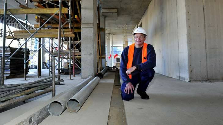 Brewer Richard Watkins  inside the premises of what will become his new two-level brewpub BentSpoke Brewing Company, Braddon. Photo: Melissa Adams