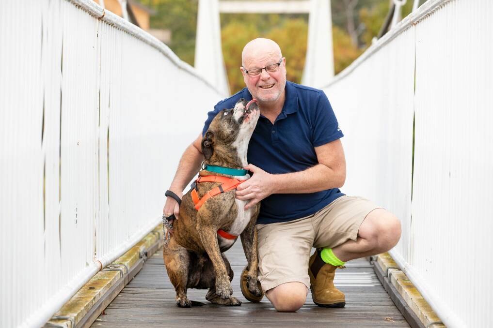 After waiting to be adopted since November, Cooper has found a new home with Bill Peisley.  Photo: Sitthixay Ditthavong