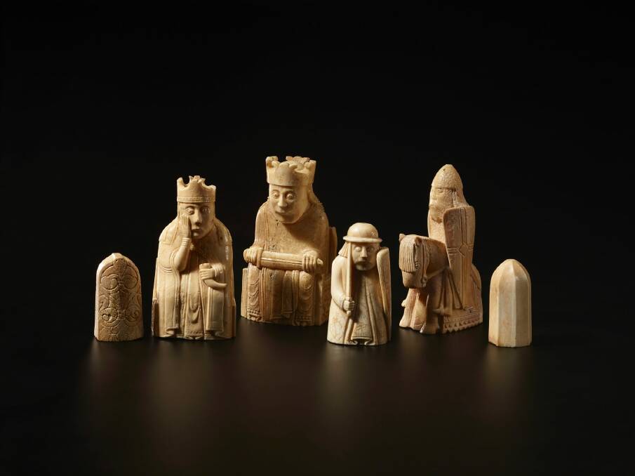100 Objects exhibition at the NMA The Lewis Chessmen Walrus Ivory, found on the Isle of Lewis, probably made in Norway c. 1150?1175 CE ? Trustees of the British Museum Photo: British Museum, National Museum of Australia
