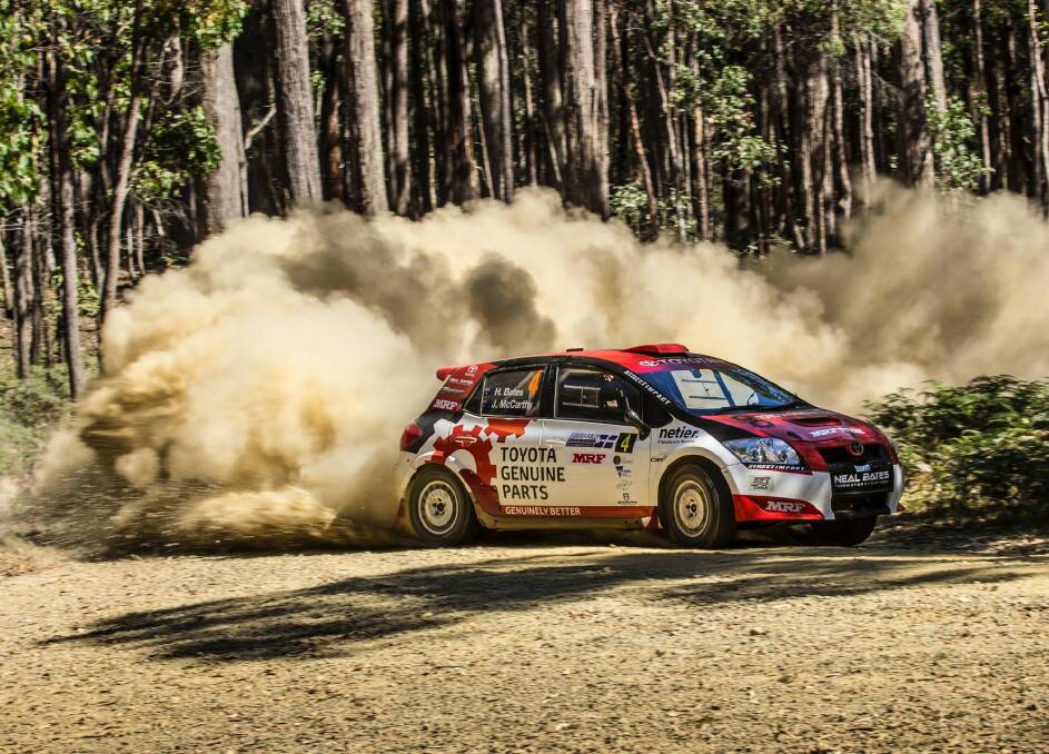 Harry Bates at the Eureka Rally last year as part of the Australian Rally Championship.