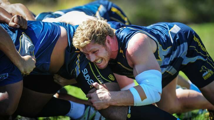David Pocock during Brumbies training on Tuesday morning. Photo: Katherine Griffiths