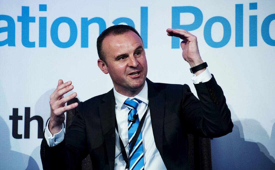 Ready for take off: ACT Chief Minister Andrew Barr.  Photo: Chris Pearce