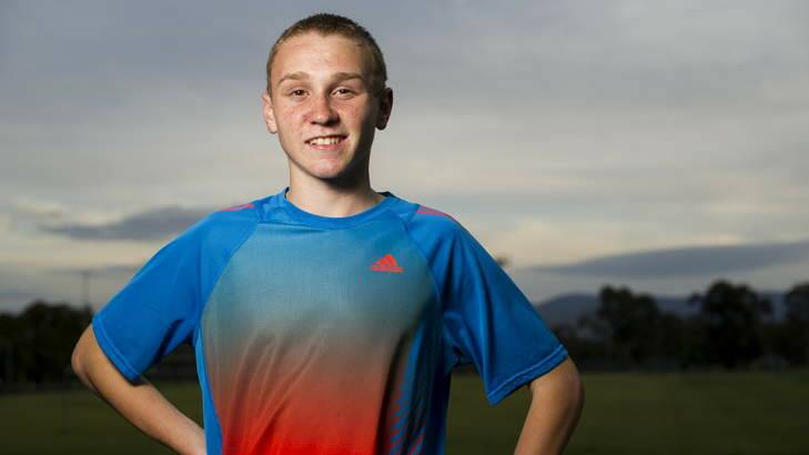 Joshua Torley, 14, will compete in The Canberra Times Fun Run on Sunday. Photo: Rohan Thomson