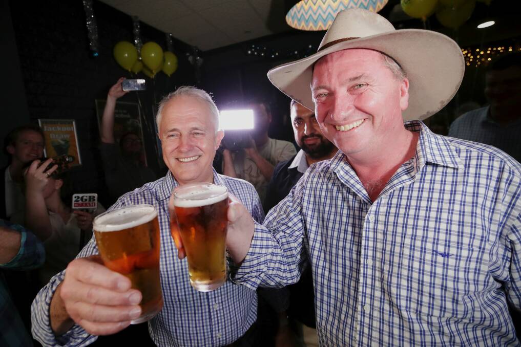 Prime Minister Malcolm Turnbull and Nationals leader Barnaby Joyce. Photo: Alex Ellinghausen