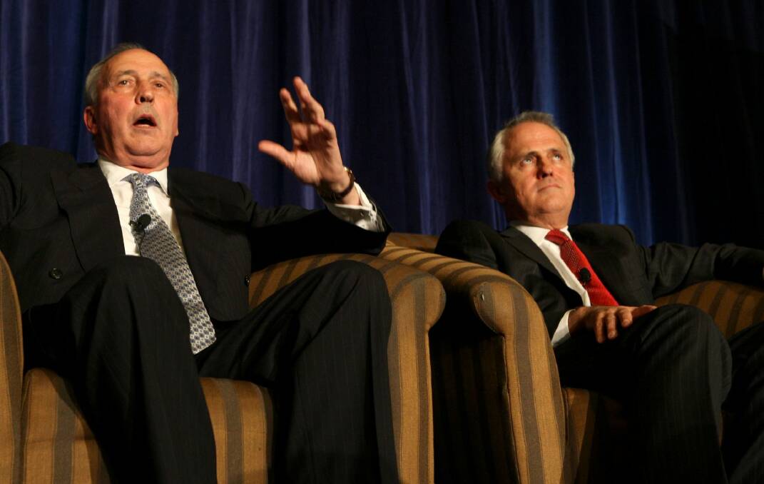 Paul Keating and Malcolm Turnbull. Photo: Dallas Kilponen