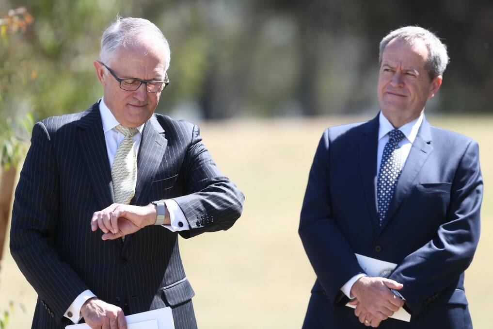 Prime Minister Malcolm Turnbull and Opposition Leader Bill Shorten.  Photo: Alex Ellinghausen