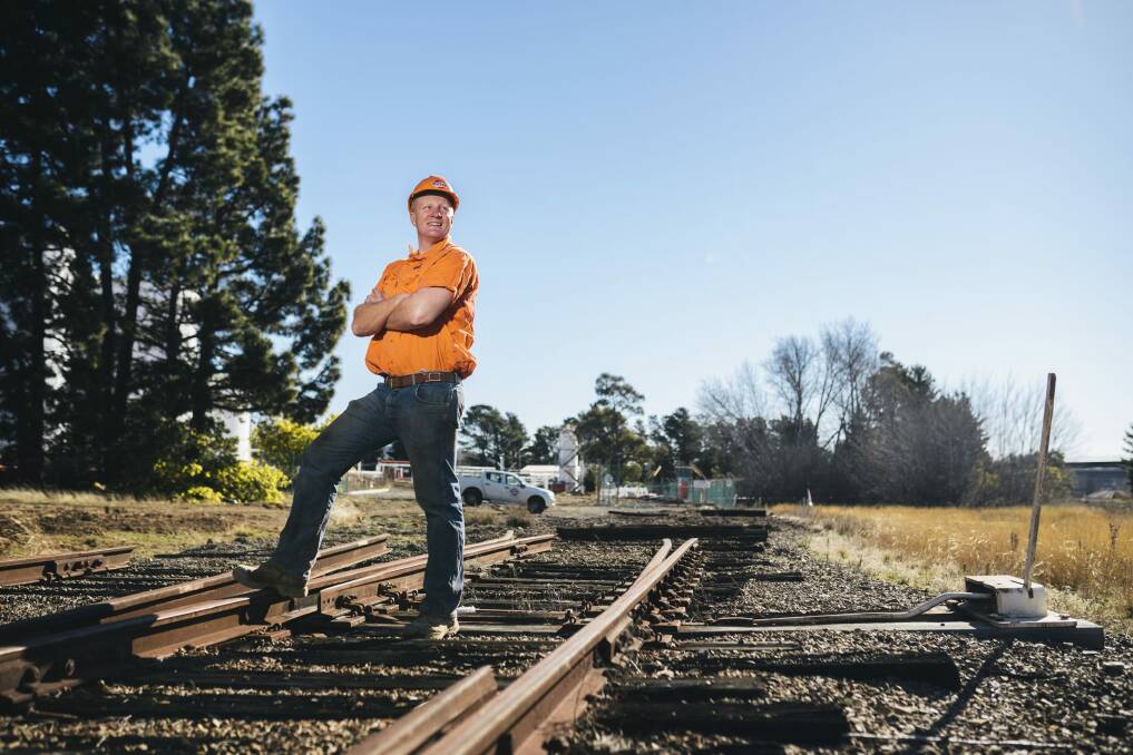 Access Recycling branch manager Ben Greentree at the old Shell depot rail lines that will  be put back in action. Photo: Rohan Thomson