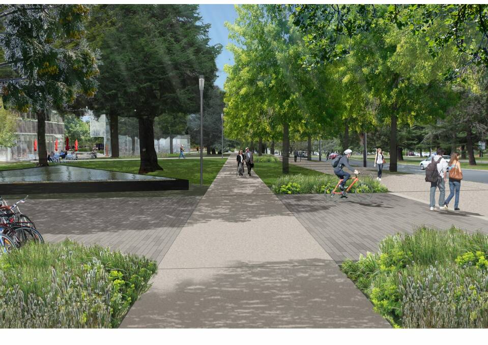 The double paths planned for either side of Kings and Commonwealth avenues. Photo: Supplied