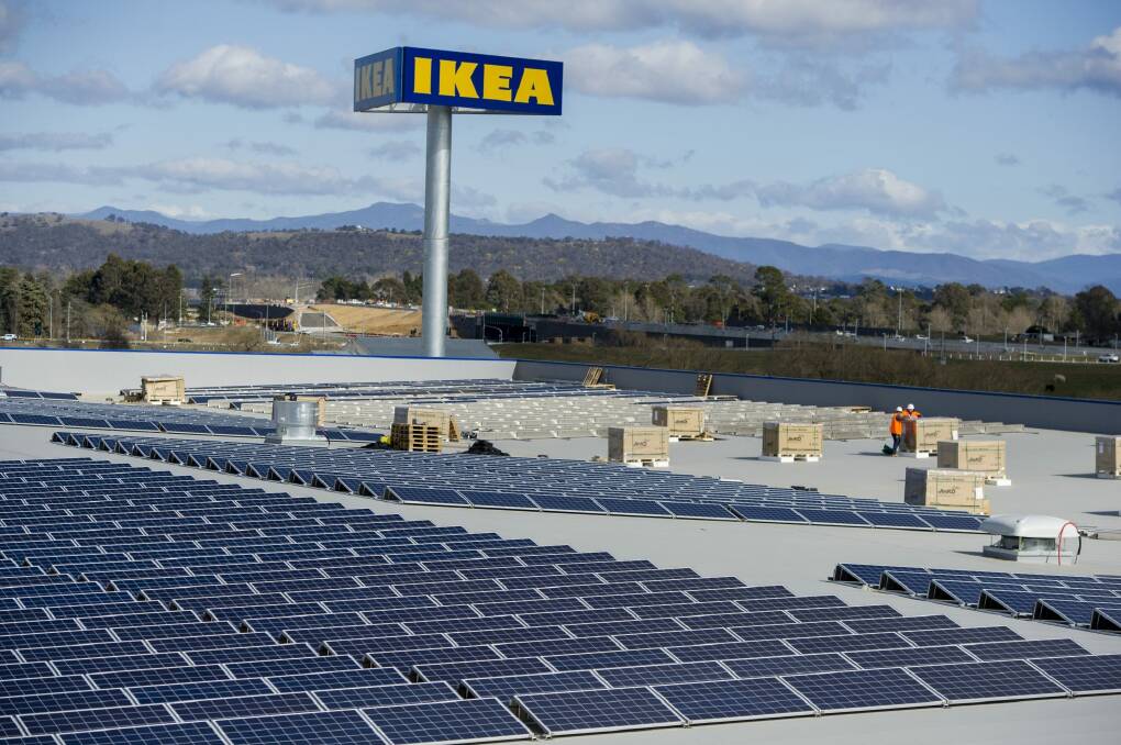 IKEA Canberra says it will be powered entirely by renewable energy by 2020. Photo: Jay Cronan