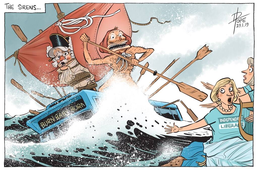 The Canberra Times editorial cartoon Tuesday, January 29, 2019. Photo: David Pope
