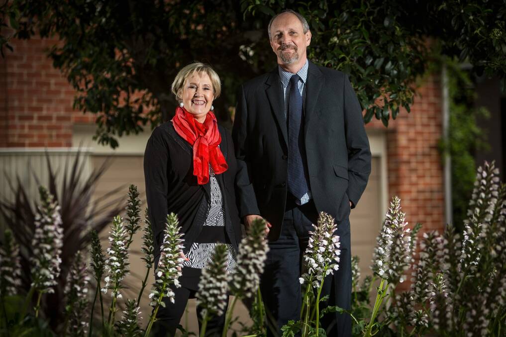 Downsizing apartment buyers Steve and Sharon Cook in Melbourne. Photo: Chris Hopkins