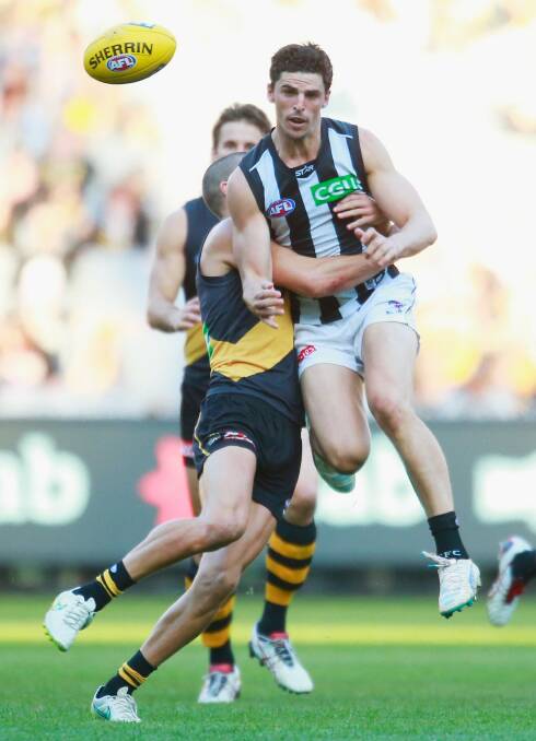 Collingwood captain Scott Pendlebury in the five-point loss to Richmond at the MCG on Sunday. Photo: Scott Barbour
