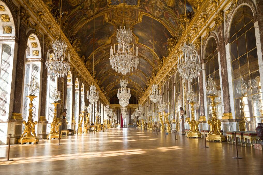 The famed Hall of Mirrors at the Versailles Palace. Photo: Supplied