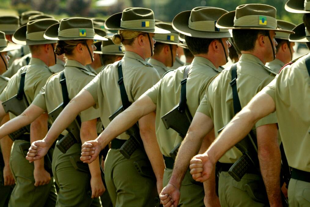 Army Reserve Officers at Royal Millitary Collage Duntroon in Canberra. Photo: Chris Lane