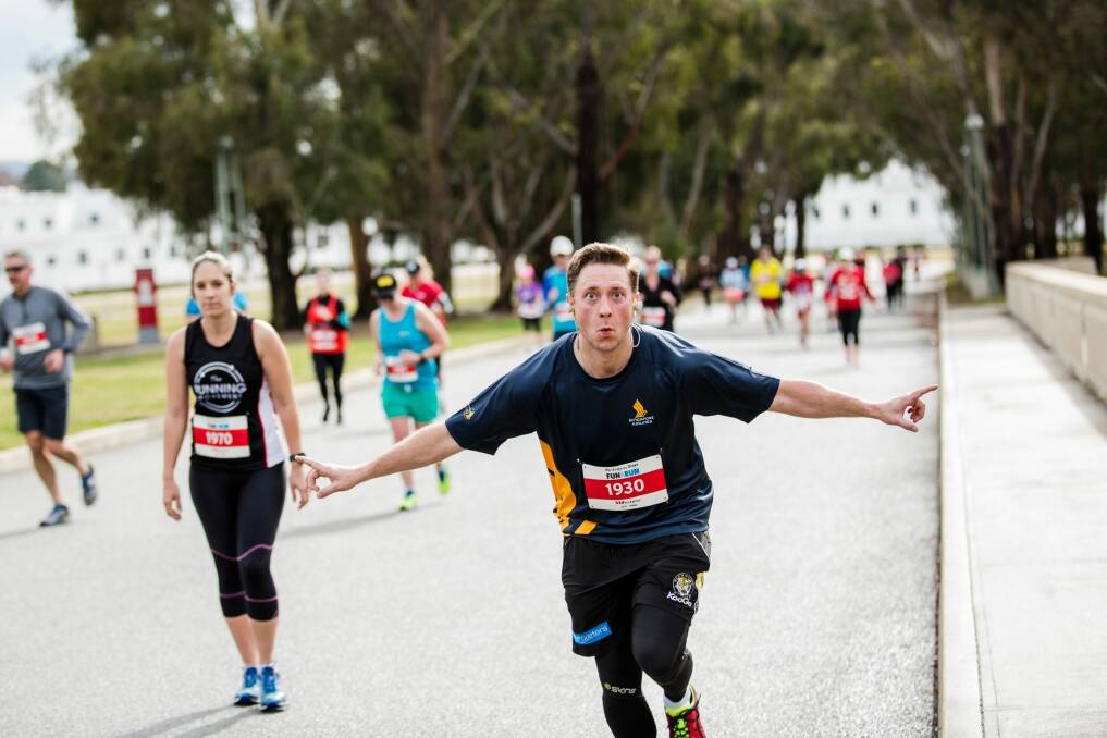 Karl Schubert participated in the 14km at The Canberra Times Fun Run. Photo: Jamila Toderas