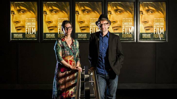 The Canberra International Film Festival's Nicole Mitchell and Simon Weaving. Photo: Rohan Thomson