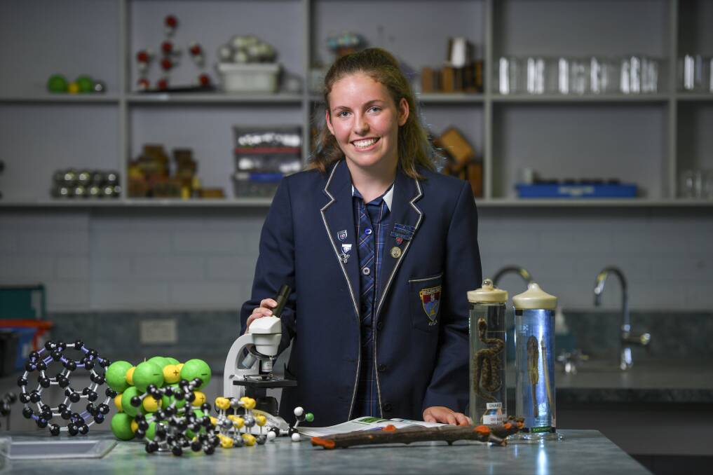 Year 10 Avila College student Beatrice van Rest is passionate about science Photo: Eddie Jim