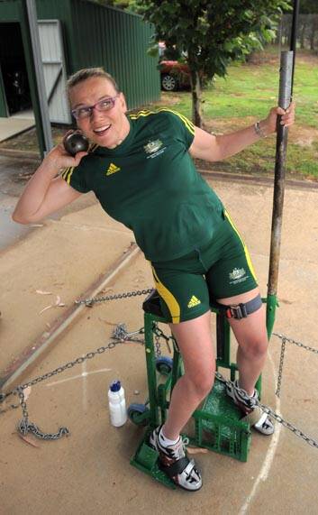 Shot put champion Louise Ellery is one of Canberra's Paralympic medal hopes. Photo: Graham Tidy