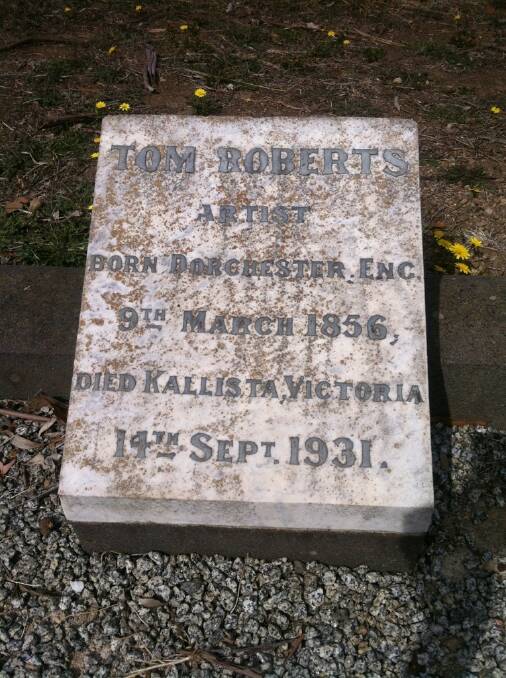 Tom Roberts' gravestone. Photo: Supplied