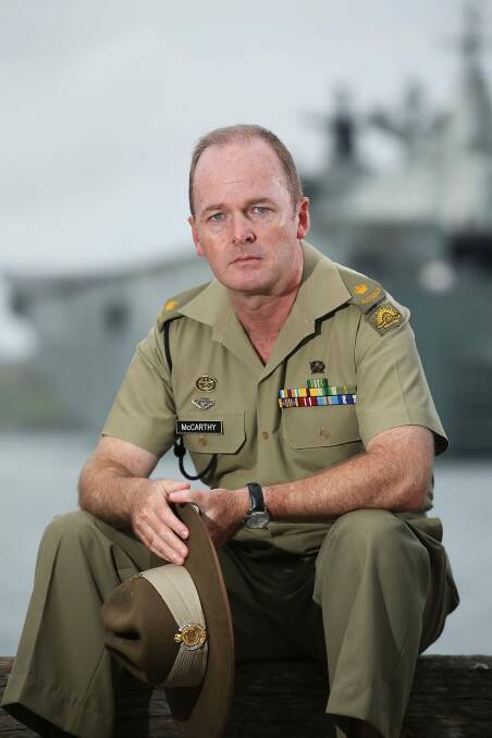 Major Stuart McCarthy was prescribed mefloquine while serving in Ethiopia and Eritrea in 2001 and has since suffered depression, vertigo, hearing and memory problems and cognitive impairment. Photo: Brendon Thorne