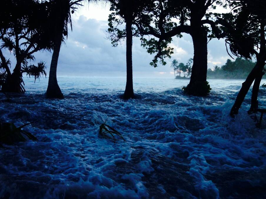 Marshall Islands hit by king tides in 2013.  Photo: Benedict D. Yamamura 