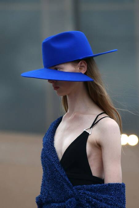 Akubra for Dion Lee was on show at Fashion Week in Sydney on Sunday.  Photo: Getty Images