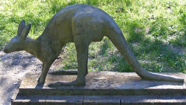 Stolen: The bronze kangaroo sculpture by acclaimed artist Hermann Hohaus.
