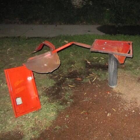 Australian Post box allegedly blown up in Canberra on New Years Day Photo: Supplied