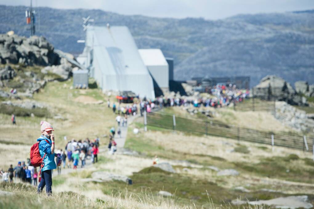 The big crowds who turn up for the Thredbo golden Easter egg hunt. Photo: Jay Cronan 