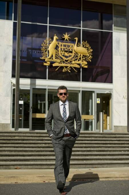 Cameron Tully leaving the ACT Supreme Court during his trial. Photo: Jay Cronan