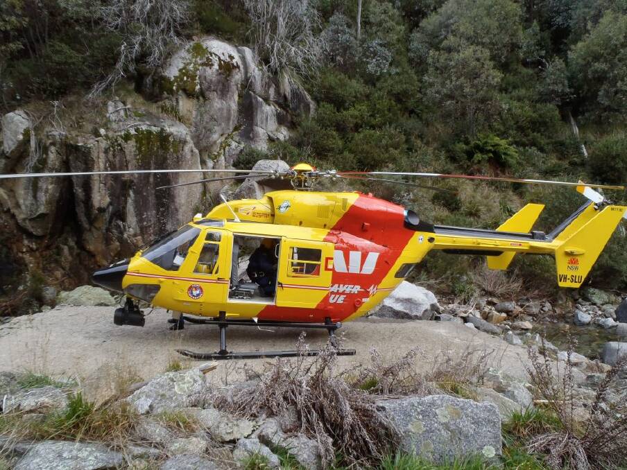 Supplied photos of a rescue helicopter landing near the Siren Song Tunnel, Kosciuszko, to investigate reports of voices being heard in the May 2013 search for missing hiker Prabhdeep Srawn. Photo: Terry Mulligan
