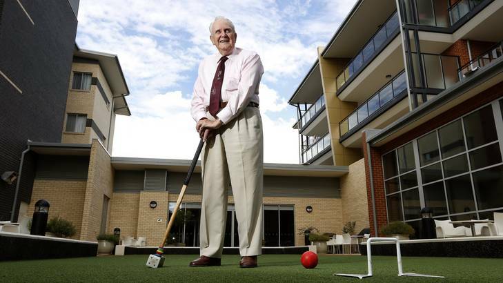 Gordon Lockwood, 90, at Goodwin House in Ainslie, he believes it is important to keep active. Photo: Jeffrey Chan
