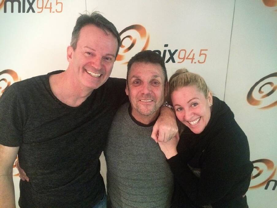 Dean Clairs, Shane McFarlane and Kymba Cahill from Mix 94.5 and Perth's top rating breakfast radio show. Photo: Facebook