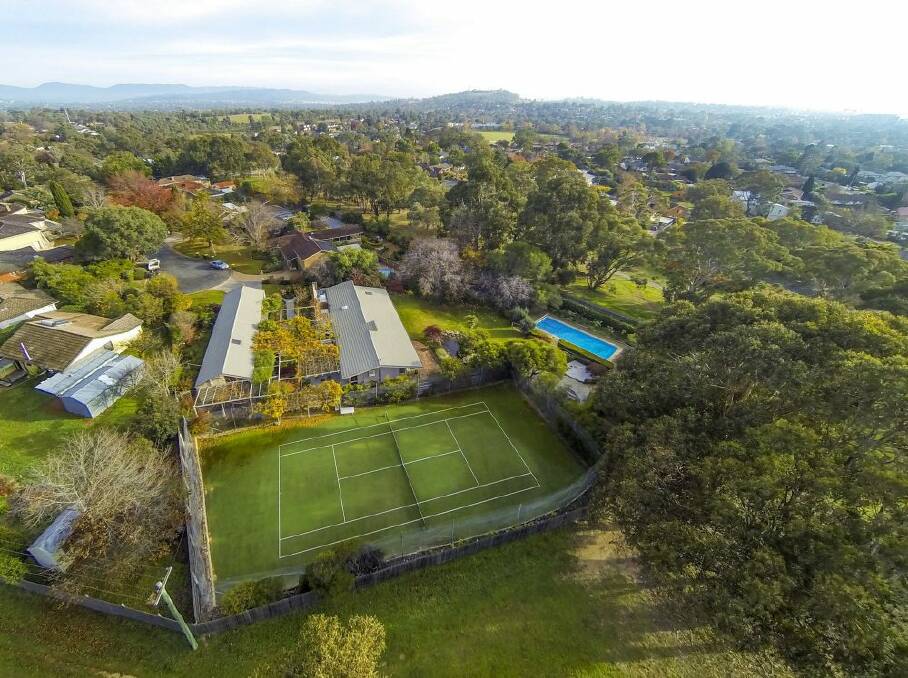 An overview of the property with its tennis court and swimming pool. Photo: supplied