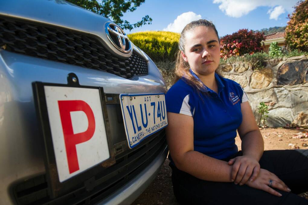 Stephanie Wilde,19, is on her P-plates and got her licence through a private driving company. Photo: Elesa Kurtz