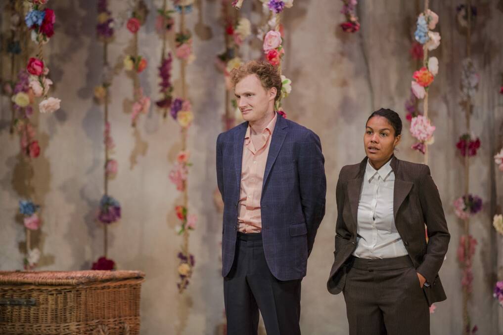  Bell Shakespeare's As You LIke It. Charlie Garber (left), and Zahra Newman.

 Photo: Jamila Toderas