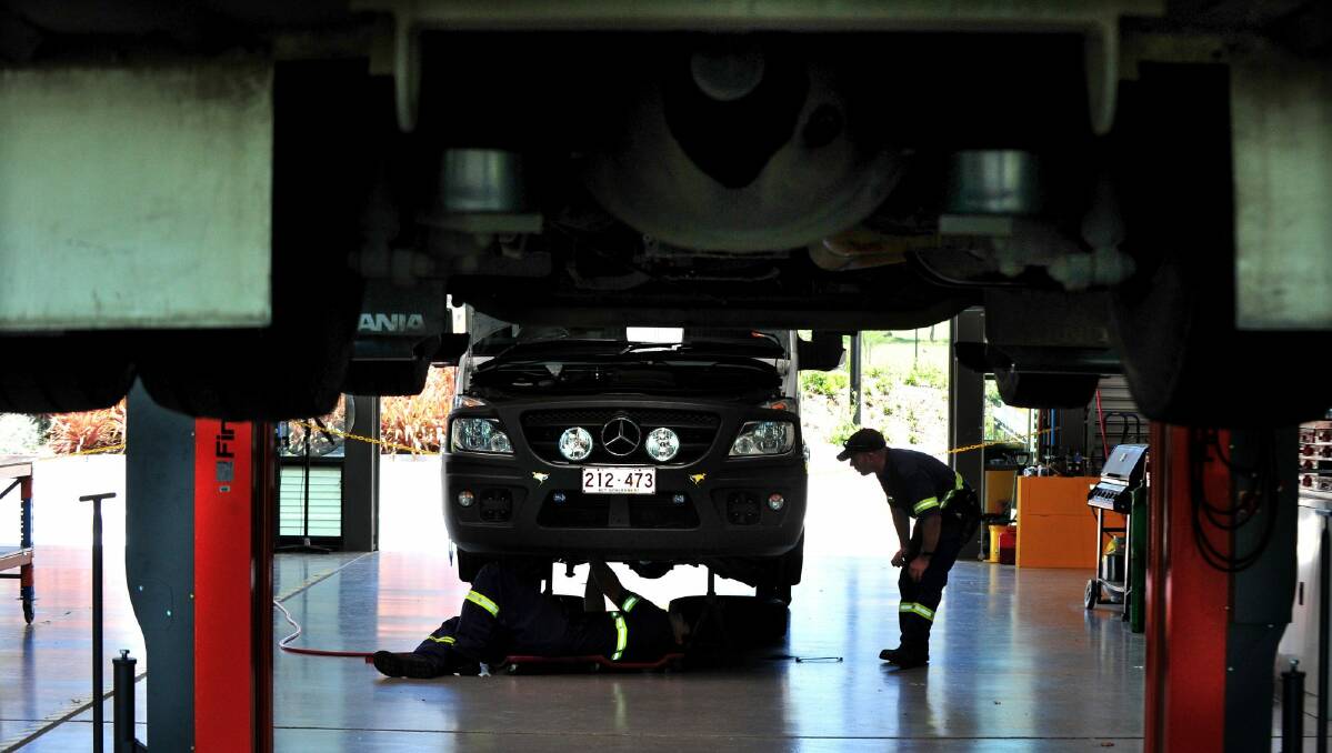 The current vehicle workshop at the ACT ESA headquarters in Fairbairn, built after problems were identified with the old facility in 2007. Photo: Karleen Minney