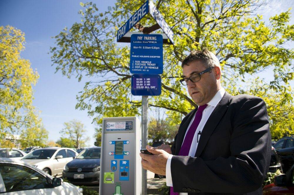 Broken: The new pay parking machines did not accept credit cards on Tuesday. Photo: Elesa Kurtz