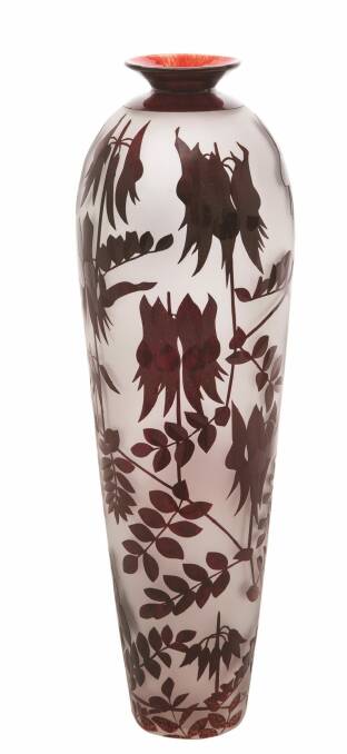 A Sturt Desert Pea vase by Amanda Louden, 2006, at Government House Photo: Wendy McDougall
