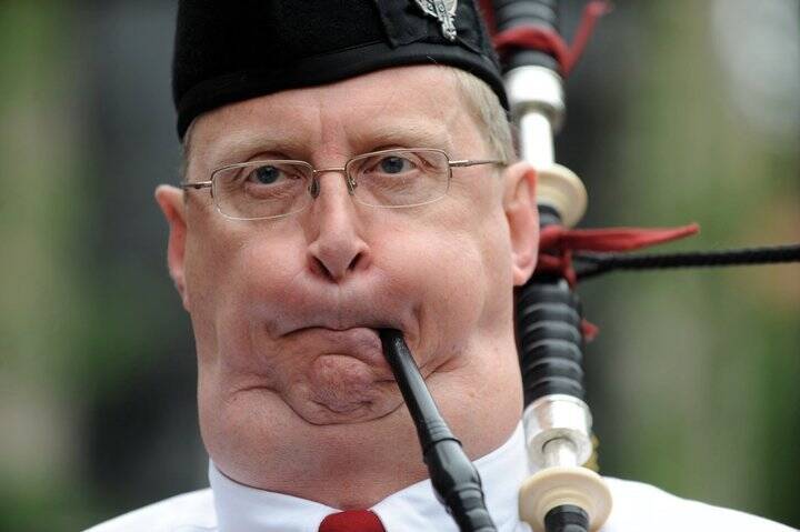 Typically inspiring Scottish piper. Photo: Fairfax Media