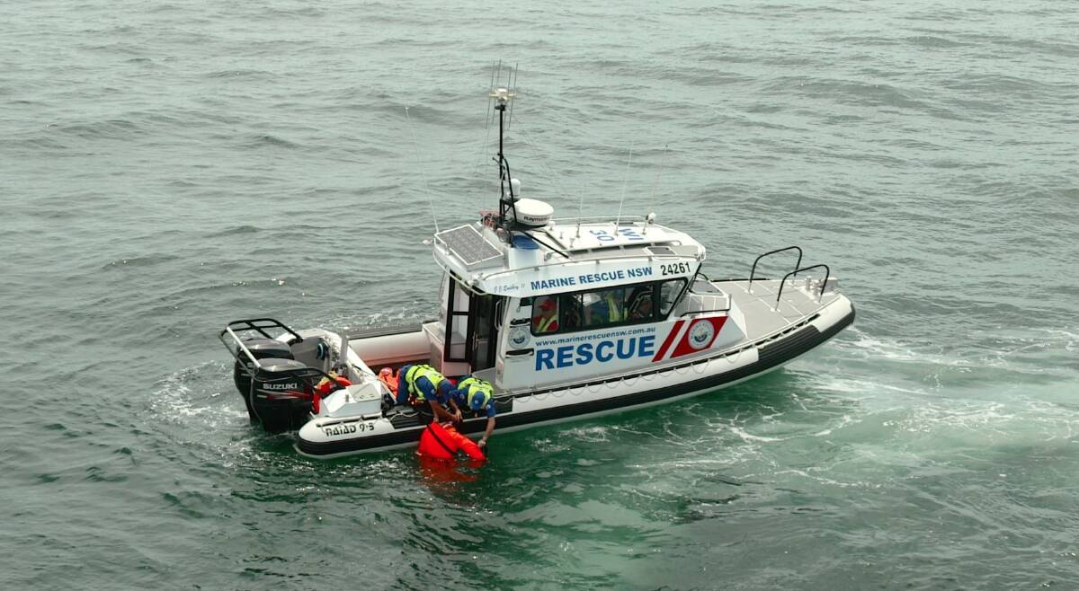Marine Rescue NSW will conduct a training exercise south of Batemans Bay on Sunday.  Photo: Marine Rescue NSW