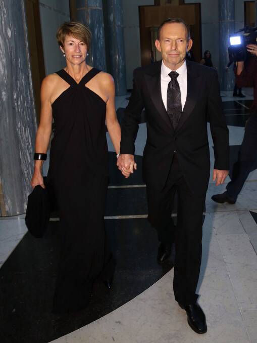 Prime Minister Tony Abbott and his wife Margie arrive at last year's Mid Winter Ball. Photo: Andrew Meares Photo: Andrew Meares