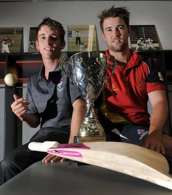 Queanbeyan's Dean Solway, left, and Tuggeranong's Shane Devoy will battle it out for the John Gallop Cup on Sunday in Cricket ACT's one-day final. Photo: Graham Tidy