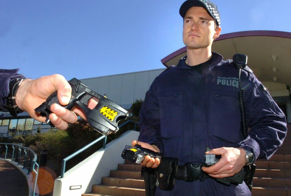 There was a 14 per cent increase in the use of Tasers  in 2016-17. (file photo) Photo: Richard Briggs
