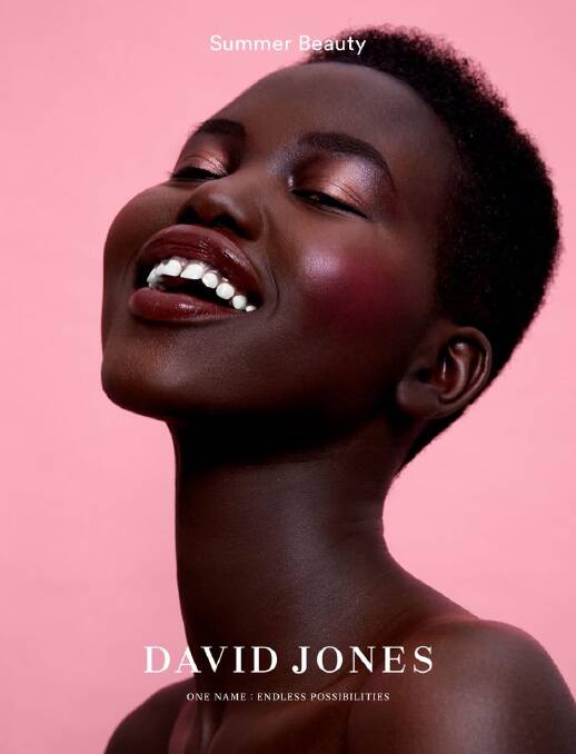 Adut Akech fronts the new David Jones beauty campaign.