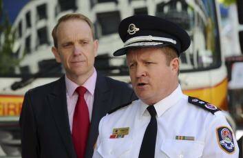 Police and Emergency Services Minister Simon Corbell and Emergency Services Agency commissioner Dominic Lane. Photo: Graham Tidy