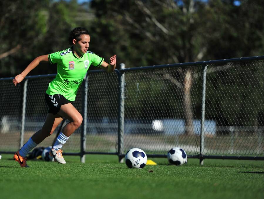 Canberra United striker Ashleigh Sykes. Photo: Melissa Adams